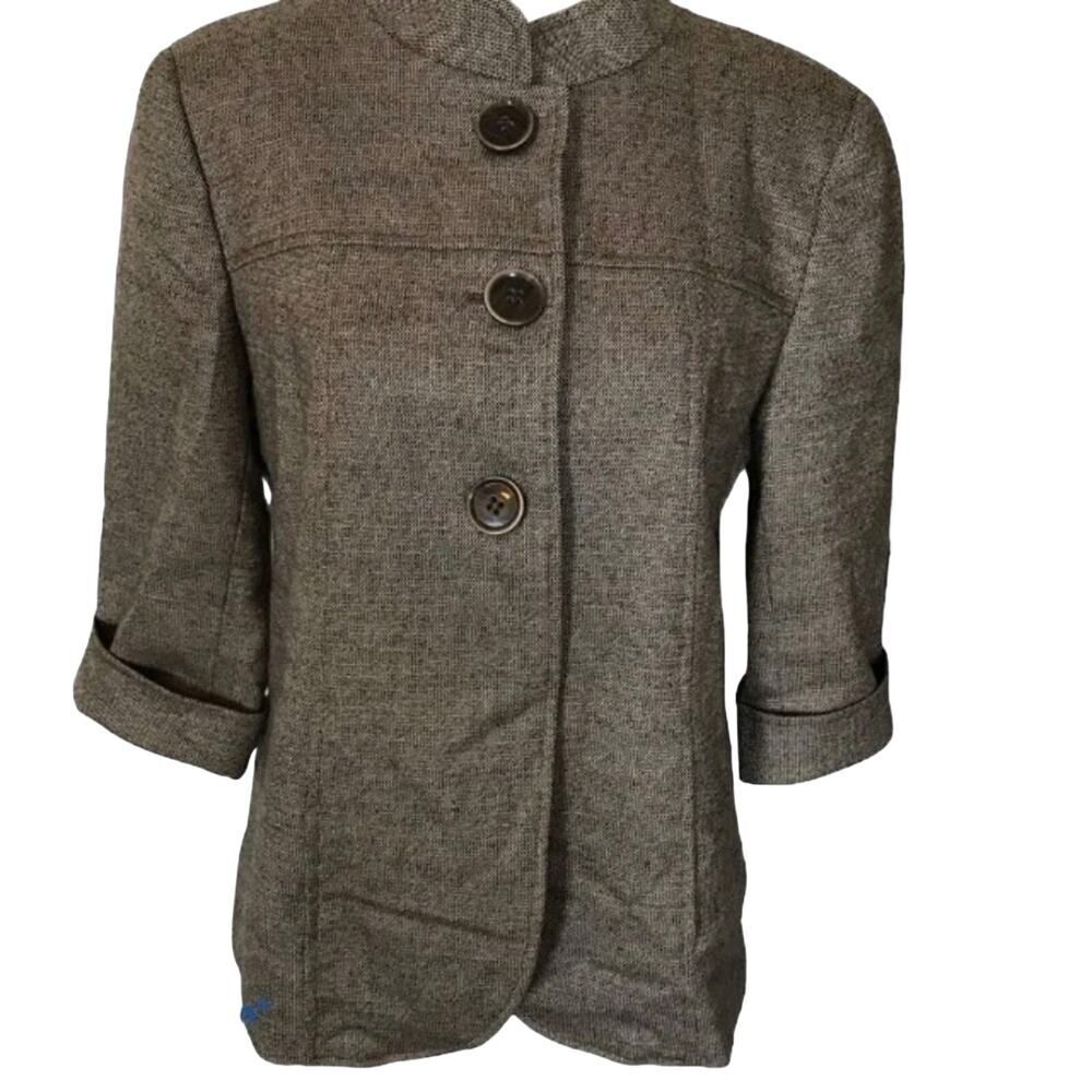 Lafayette 148 Tweed Wool Blend Blazer Jacket Size 10P